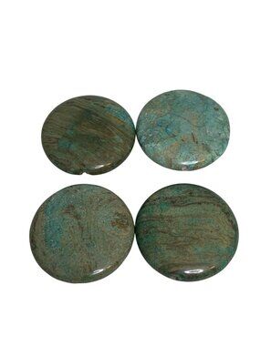 Lot Of 4 Green And Brown Autumn Jasper Stone Beads For Jewelry Making (2028)